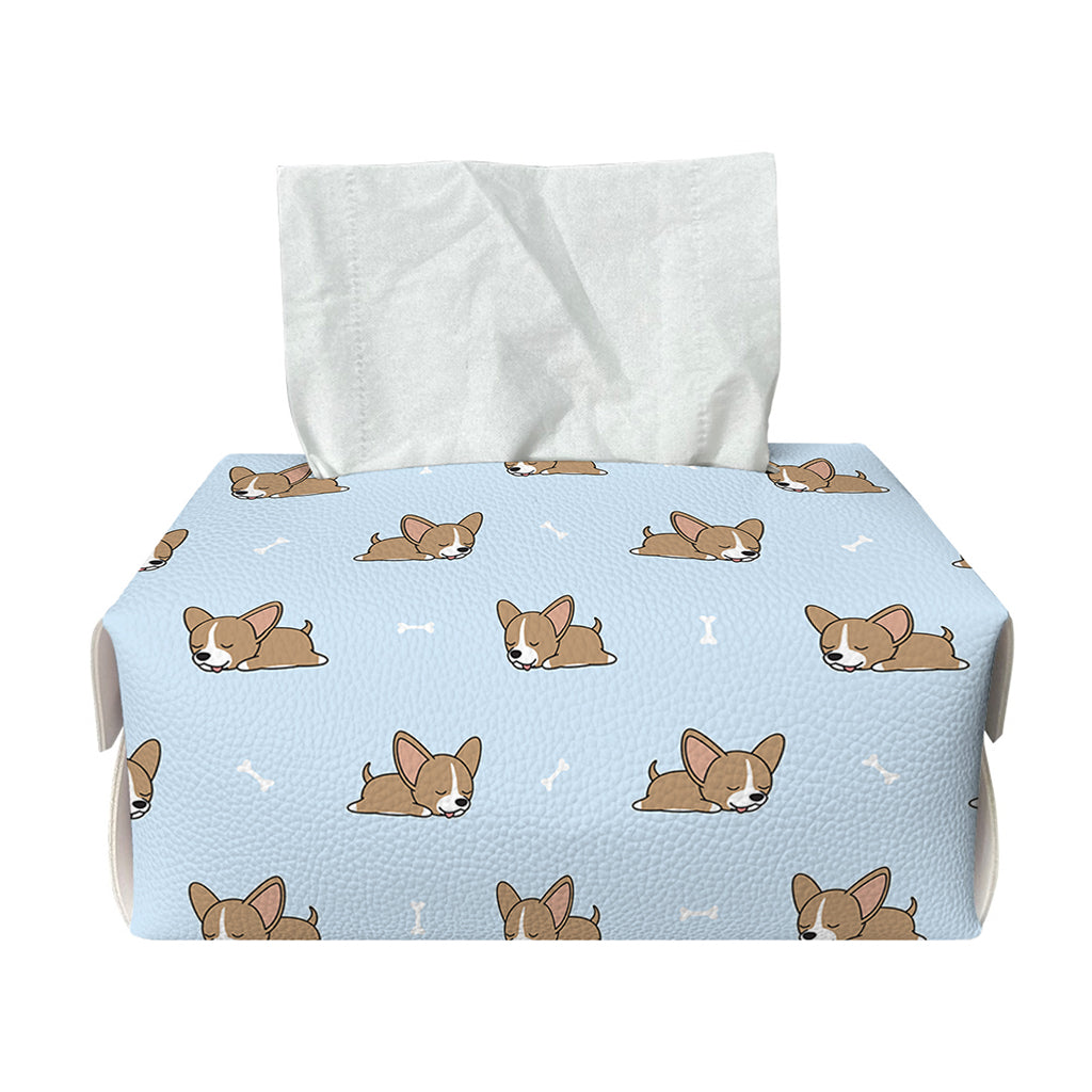 Sleeping Chihuahua Pattern Print Rectangle Tissue Box Cover