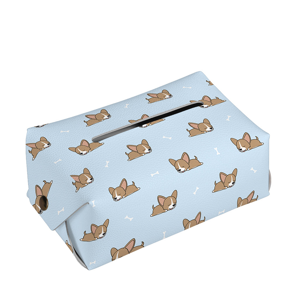 Sleeping Chihuahua Pattern Print Rectangle Tissue Box Cover