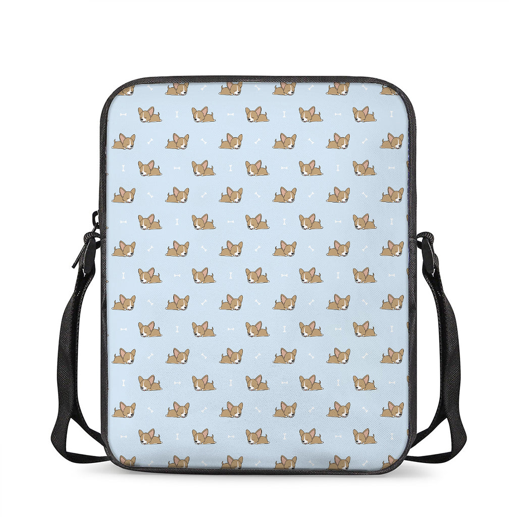 Sleeping Chihuahua Pattern Print Rectangular Crossbody Bag