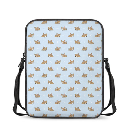 Sleeping Chihuahua Pattern Print Rectangular Crossbody Bag