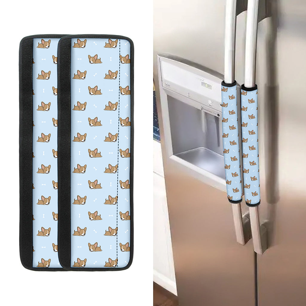 Sleeping Chihuahua Pattern Print Refrigerator Handle Covers