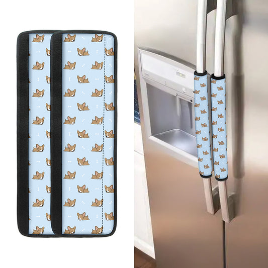 Sleeping Chihuahua Pattern Print Refrigerator Handle Covers