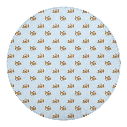 Sleeping Chihuahua Pattern Print Round Blanket