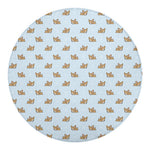 Sleeping Chihuahua Pattern Print Round Blanket