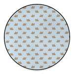 Sleeping Chihuahua Pattern Print Round Floor Mat