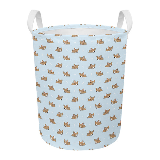 Sleeping Chihuahua Pattern Print Round Laundry Basket