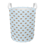 Sleeping Chihuahua Pattern Print Round Laundry Basket
