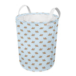 Sleeping Chihuahua Pattern Print Round Laundry Basket