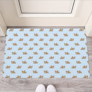 Sleeping Chihuahua Pattern Print Rubber Doormat