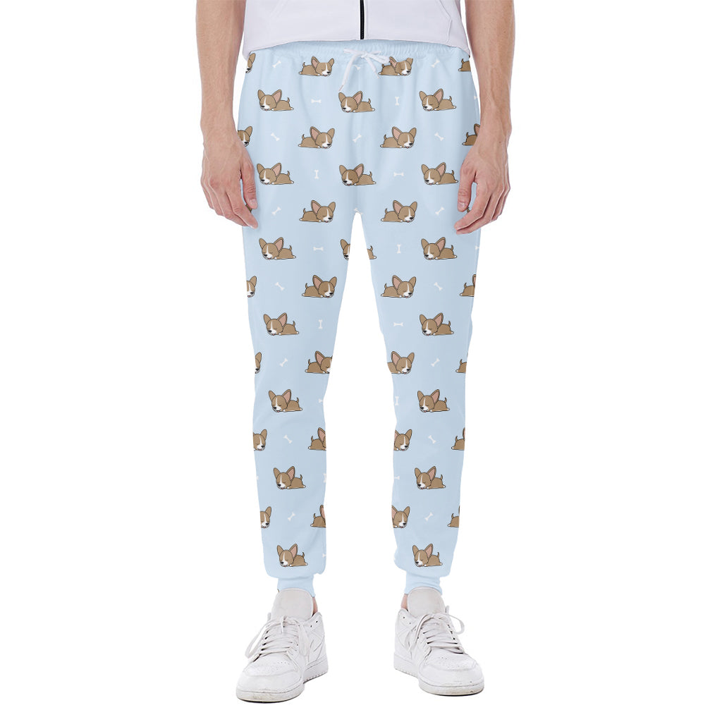 Sleeping Chihuahua Pattern Print Scuba Joggers