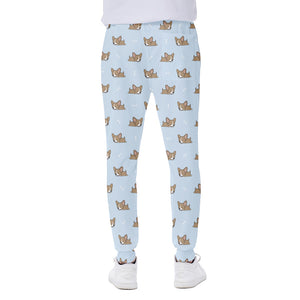 Sleeping Chihuahua Pattern Print Scuba Joggers