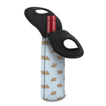 Sleeping Chihuahua Pattern Print Single Neoprene Wine Tote