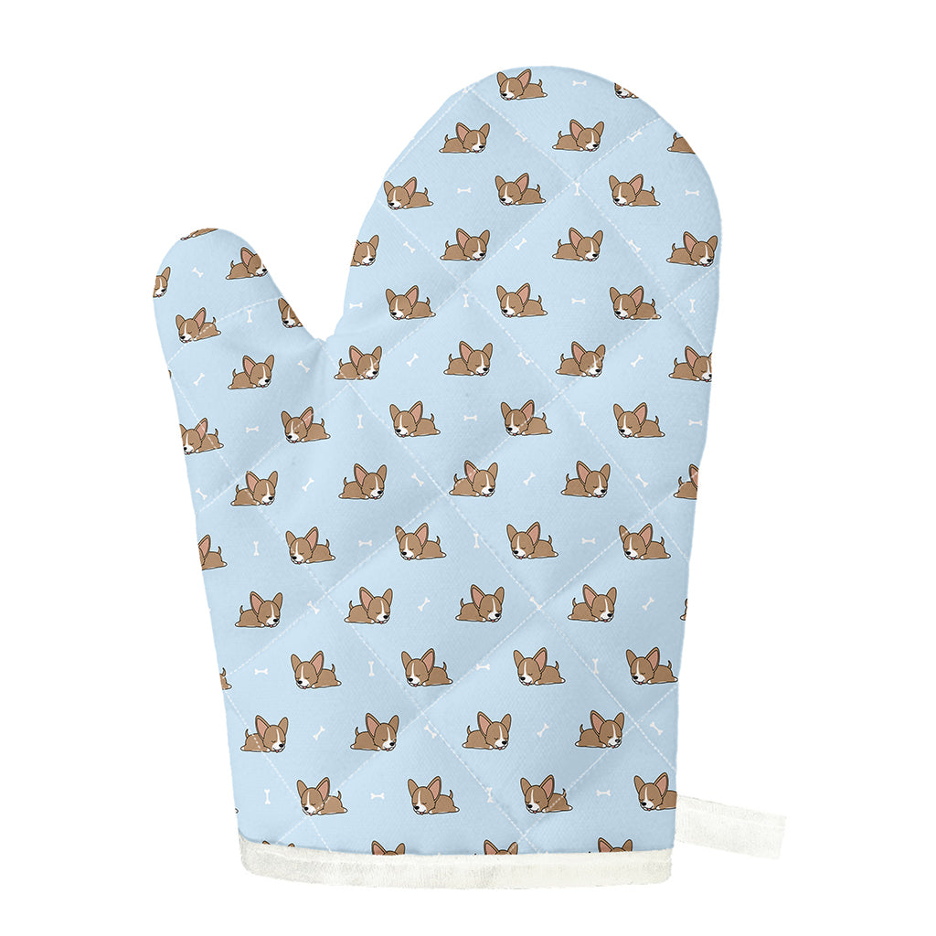 Sleeping Chihuahua Pattern Print Single Oven Mitt