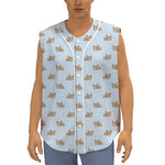 Sleeping Chihuahua Pattern Print Sleeveless Baseball Jersey