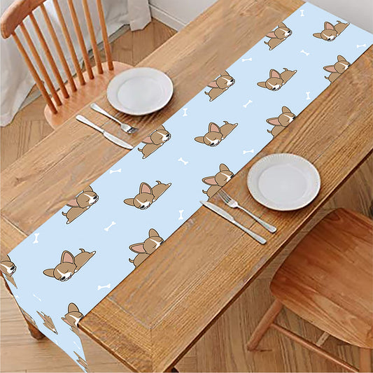 Sleeping Chihuahua Pattern Print Table Runner