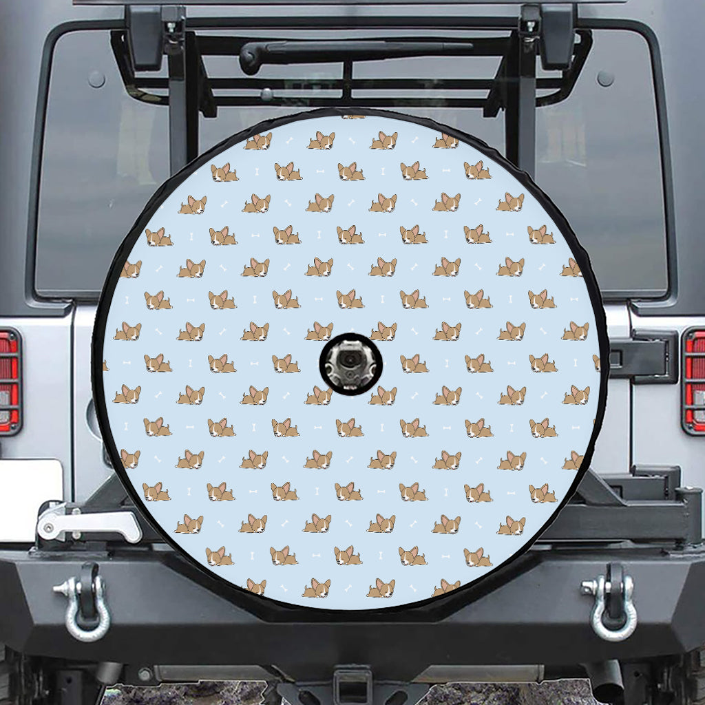 Sleeping Chihuahua Pattern Print Tire Cover With Camera Hole