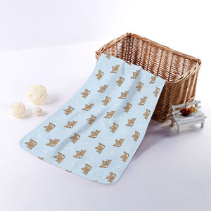 Sleeping Chihuahua Pattern Print Towel