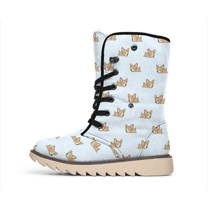 Sleeping Chihuahua Pattern Print Winter Boots