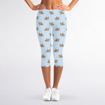 Sleeping Chihuahua Pattern Print Women's Capri Leggings