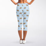 Sleeping Chihuahua Pattern Print Women's Capri Leggings