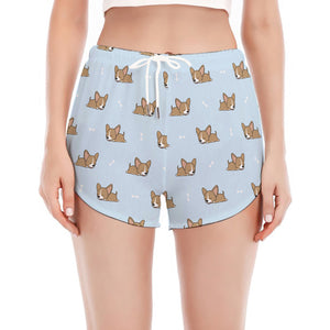 Sleeping Chihuahua Pattern Print Women's Split Running Shorts