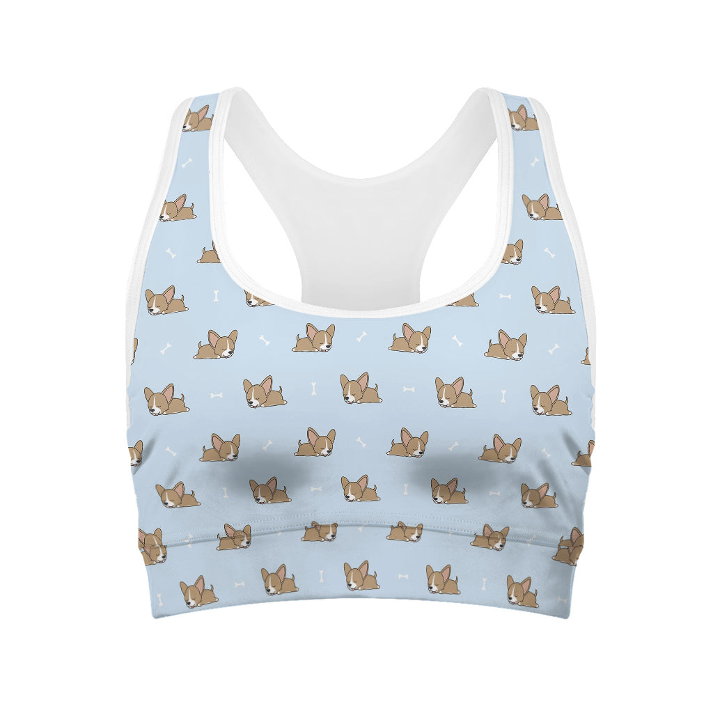 Sleeping Chihuahua Pattern Print Women's Sports Bra