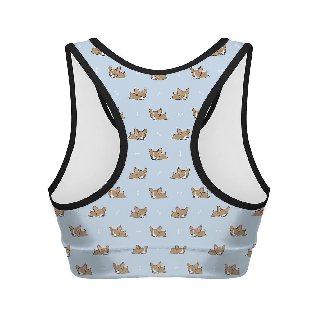 Sleeping Chihuahua Pattern Print Women's Sports Bra