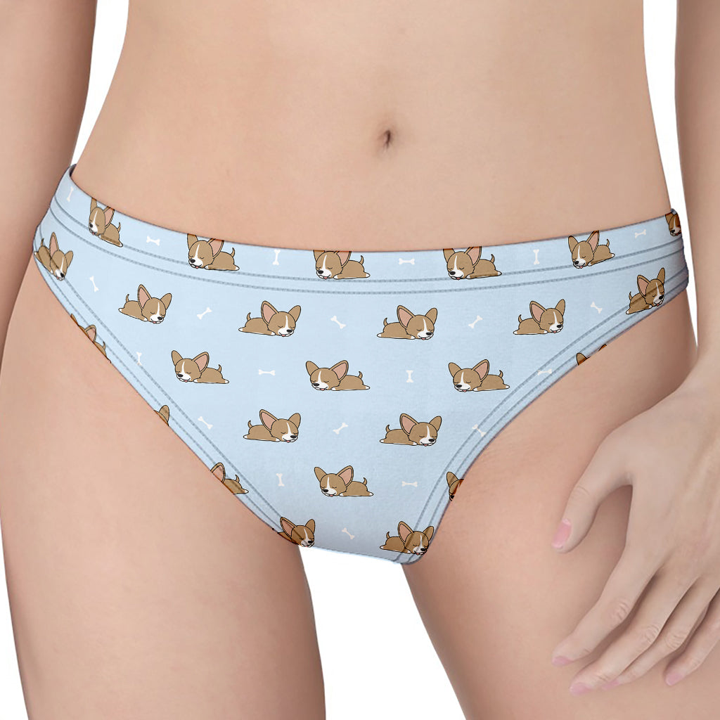 Sleeping Chihuahua Pattern Print Women's Thong