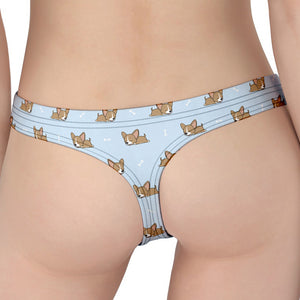 Sleeping Chihuahua Pattern Print Women's Thong