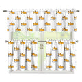 Sleeping Corgi Pattern Print 3 Piece Kitchen Curtains