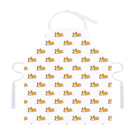 Sleeping Corgi Pattern Print Adjustable Apron