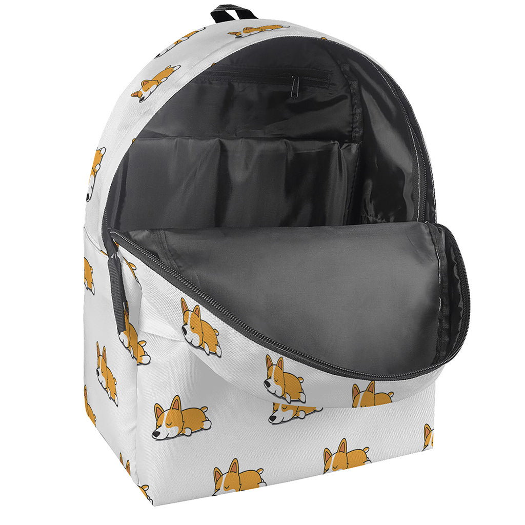 Sleeping Corgi Pattern Print Backpack