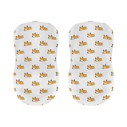 Sleeping Corgi Pattern Print Bar Stool Covers
