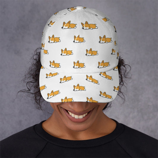 Sleeping Corgi Pattern Print Baseball Cap