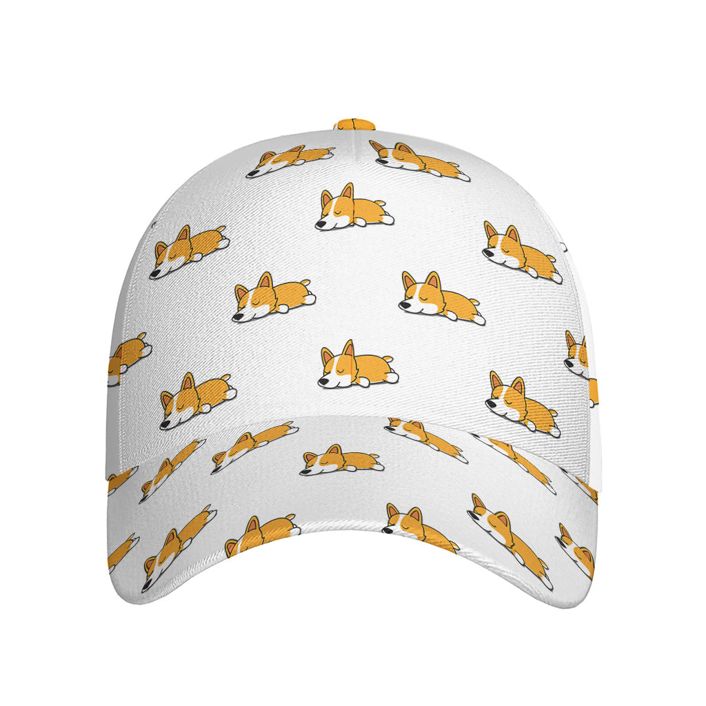 Sleeping Corgi Pattern Print Baseball Cap