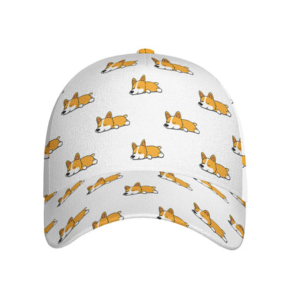 Sleeping Corgi Pattern Print Baseball Cap