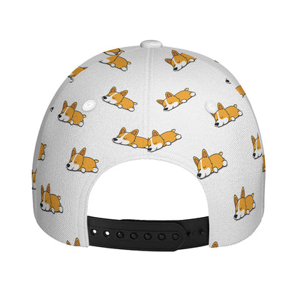 Sleeping Corgi Pattern Print Baseball Cap