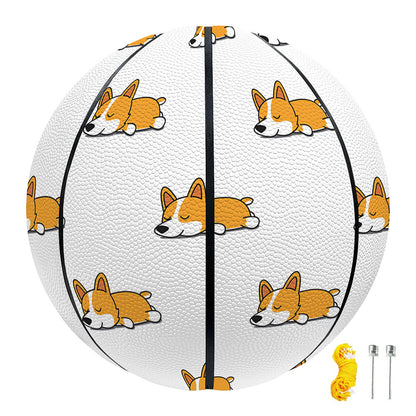 Sleeping Corgi Pattern Print Basketball