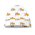 Sleeping Corgi Pattern Print Beanie
