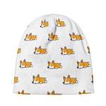 Sleeping Corgi Pattern Print Beanie