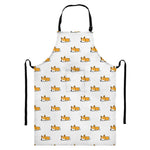 Sleeping Corgi Pattern Print Bib Apron With Pocket