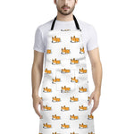 Sleeping Corgi Pattern Print Bib Apron With Pocket