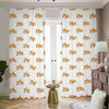 Sleeping Corgi Pattern Print Blackout Pencil Pleat Curtains