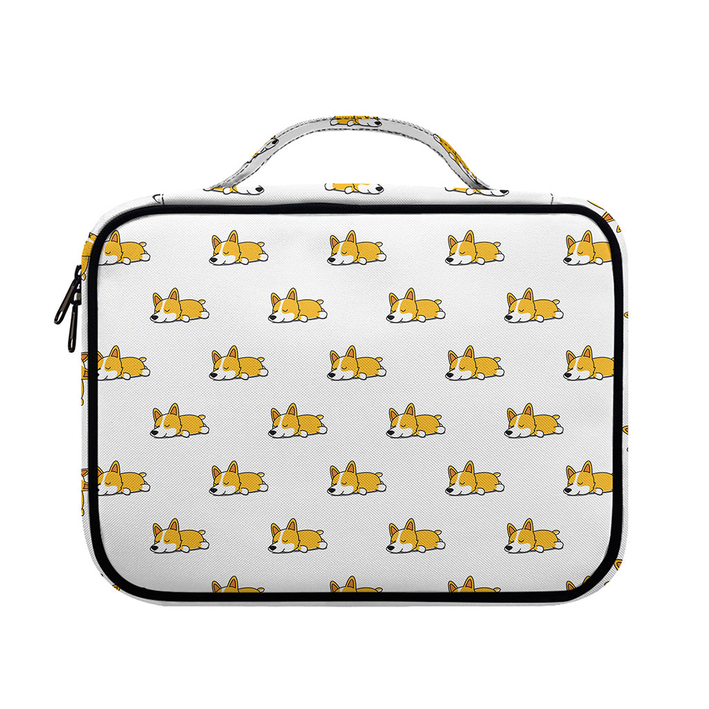 Sleeping Corgi Pattern Print Briefcase Bible Bag