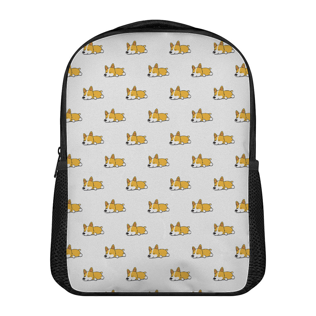 Sleeping Corgi Pattern Print Casual Backpack