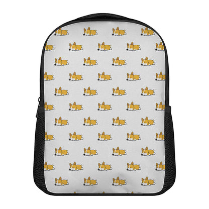 Sleeping Corgi Pattern Print Casual Backpack