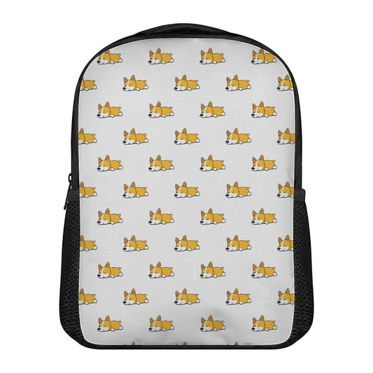 Sleeping Corgi Pattern Print Casual Backpack