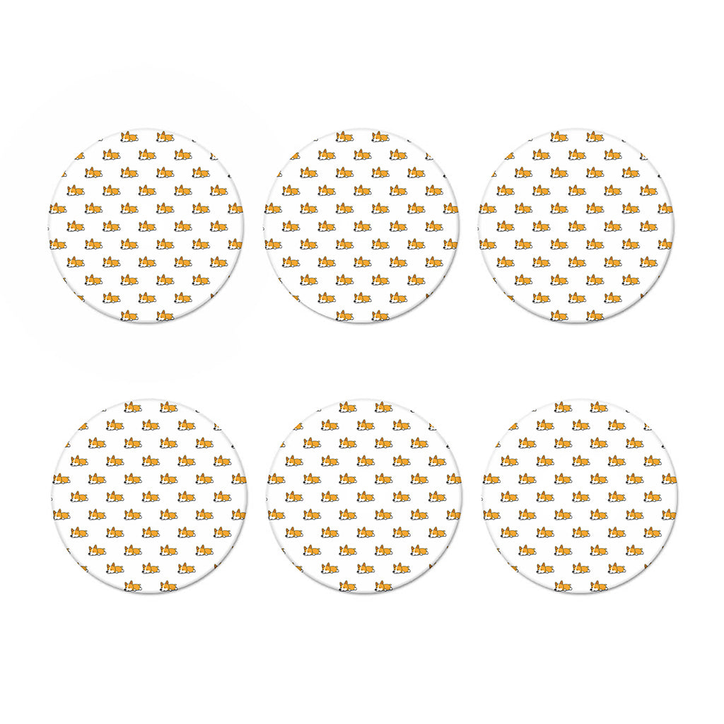 Sleeping Corgi Pattern Print Coaster Set