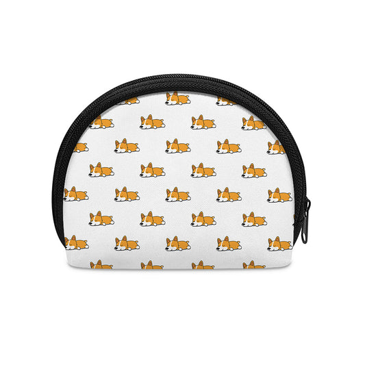 Sleeping Corgi Pattern Print Coin Purse