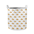 Sleeping Corgi Pattern Print Collapsible Laundry Basket